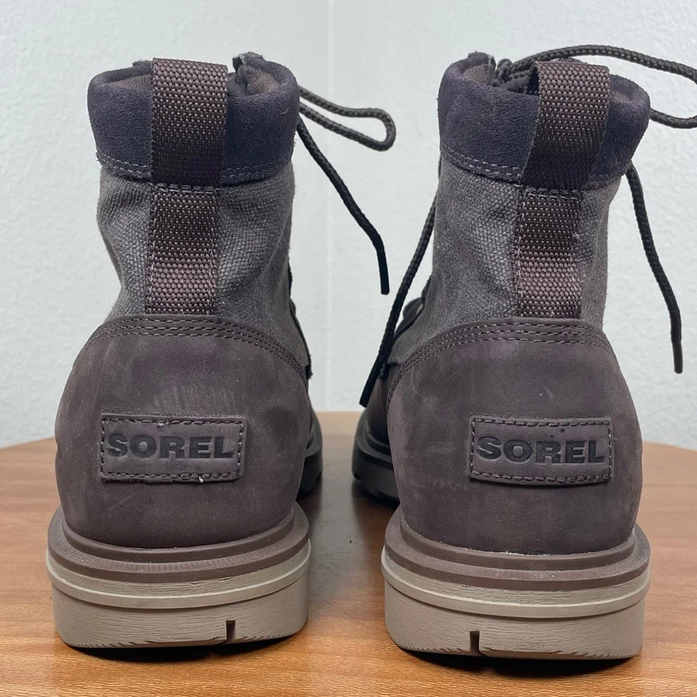 Sorel Men's Carson Moc Waterproof Boot Lace Up Full Grain Leather Brown Size 8